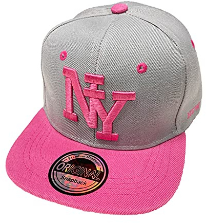 J26 Barn snapback USA keps tonåring keps basebollkeps trucker keps NY, Rosa grå, One size
