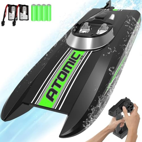 volantexrc Remote Control Boats, 20+MPH AtomicXS Speed RC Boat for Adults | 2.4GHz Anti-Interference Remote Control, Rechargeable Battery, Waterproof, Suitable for Pool & Lake, RTR
