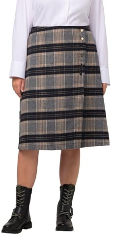Ulla Popken Damen Landhaus Kilt Knöpfe Röcke, Multicolor, 50
