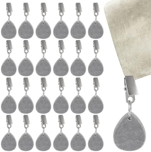 LDXDRU 24 Stück Tischdeckenbeschwerer für Draußen, Naturstein Tischtuchbeschwerer Tischdecke Gewichte Outdoor Gewicht Tischdecken Beschwerer Tischtuchklammern für Draußen Picknicks Partys