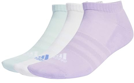 adidas Unisex Cushioned Low-Cut Socks 3 Pairs, Powder Plum/White/Halo Mint, 4.5-6