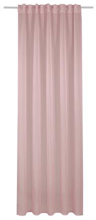 Sehlbach Tenda pronta per l'uso con fettuccia, In voile uni, Rosa, 135 x 245 cm, Tessuto traslucido, Nastro accorciante incluso, Occhielli nascosti, Certificato Oeko-Tex