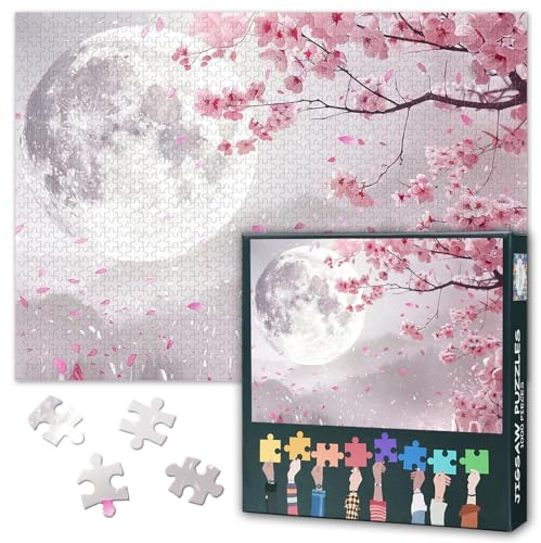 Puzzle de 1000 pièces, Pink Van 1000 pièces Puzzles pour Adultes, Puzzle de 1000 pièces pour Adultes, Champ Montagne Coucher de Soleil Voyage Jeux d'activité familiale, Taille finie 50x70cm