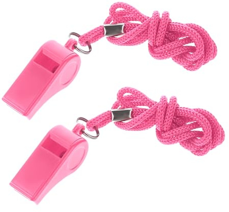 Aiyorse 2 Stück Trillerpfeife Trillerpfeife Sportpfeifen mit Umhängeband,Schiedsrichter Pfeifen Whistle for Coaches Pfeife Sportunterricht für Schulsport,Hundetraining,Sportunterricht-Rosa