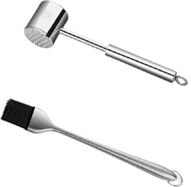 Martello inteneritore per carne, Tenerizzatore, Tenerizzatore for carne in acciaio inossidabile con 24 chiodi a martello, Martello for carne domestico Strumento di cottura da cucina(Type C)