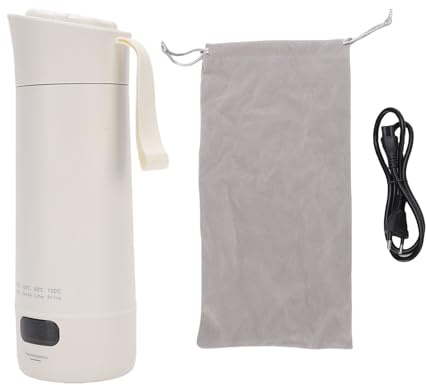 SIXRUN Caldatura in Acqua Portatile, Acciaio Inossidabile per Bollitore Elettrico da Viaggio 3 Minuti Riscaldamento Rapido con Display per Campeggio Esterno e (Plug 220v)