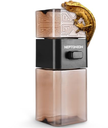 NEPTONION 【Metered Dose; ~0.4 g/Press】 Reptile Calcium Powder Mixer, Cricket Keeper Dispenser Feeder, One-Click No-Mess Duster for Chameleon, Gecko, Lizard & Frog
