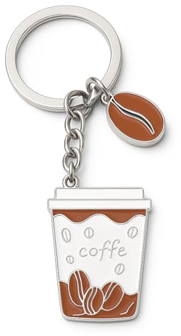 DONWOIE Coffee Keyring – Cup Keychain Bag Charms for Women with Coffees Bean Dangle, Cool Gifts for Coffee Lovers & Professionals
