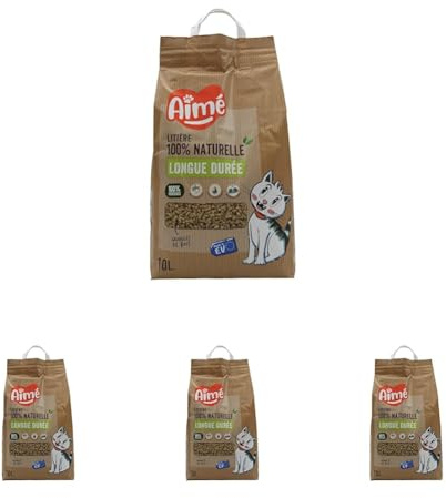 Aimé - Litière pour Chat 10L - Ultra Absorbante (Lot de 4)