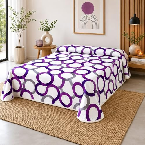 SABANALIA Pack Colcha Aros Cama 90 con Relleno y Cuadrante Verano