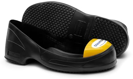 Oshatoes OST Unisex Steel Toe Shoe Covers – Slip-Resistant Lightweight PVC Safety Overshoes with Color Coded Sizing, Yellow, Medium Men's Shoes 8-9 / Women's Shoes 10-11