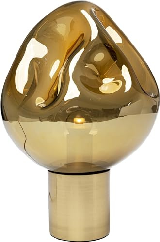 Kare Design Tischlampe Dough Gold, Designer Leuchte aus Glas, Desk Lamp, glamouröus, Tischleuchte, Dekoleuchte, Nachttischlampe, Messingsockel, Leuchtmittel nicht inklusive, 38x25x25cm