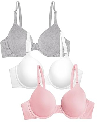 Fruit of the Loom Women's T-Shirt Bra T-Shirt Bra (Pack of 3)