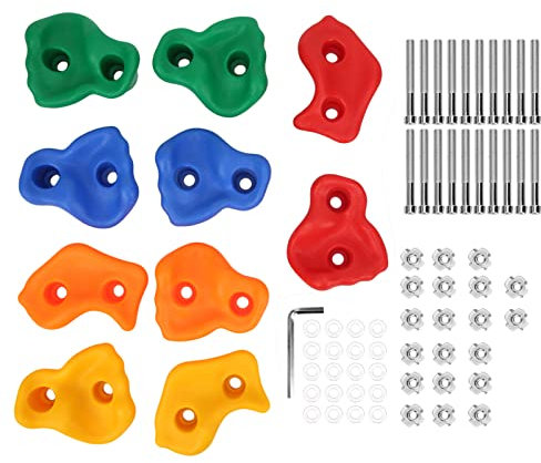 HERCHR Prese per Arrampicata su Roccia per Bambini, Prese da Parete per Arrampicata su Roccia per Bambini Set Colorato Accessorio per Arrampicata per Parco Giochi All'aperto