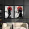 KAIDAARTLH Samurai Japanisches Bild auf Leinwand, moderne Bilder mit Charakter, Drucke auf Leinwand, moderne Bilder für Wohnzimmer, Schlafzimmer, Frameless(B,2x30x40cm)