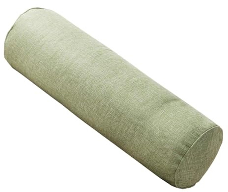 Cuscino rotondo per il collo in lino, cuscino a rullo per supporto lombare lungo, cuscino per il supporto del braccio, cuscino per il sollievo dal dolore al collo, cuscino cilindrico con copertura