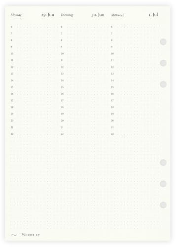 etmamu Lot de 1100 inserts de calendrier 2026 A5 | Grille de points verticale