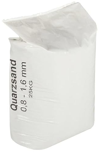 Sabbia filtrante da 25 kg, 0,8 – 1,6 mm, per impianti di filtraggio della piscina, sabbia di quarzo di alta qualità per un'efficace filtrazione dell'acqua, ideale per piscine private e pubbliche