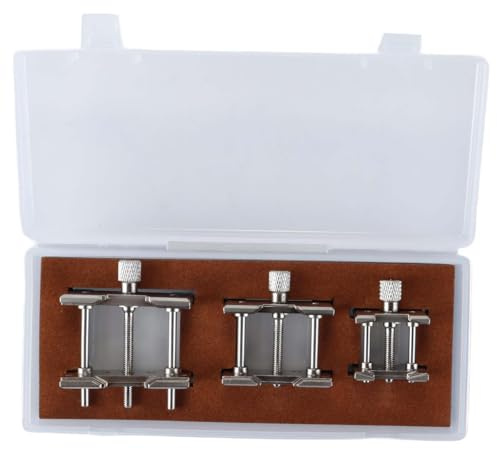 Ausi 1 set di strumenti per la riparazione di orologi in metallo con supporto per movimento dell'orologio, base di fissaggio tascabile, supporto per movimento