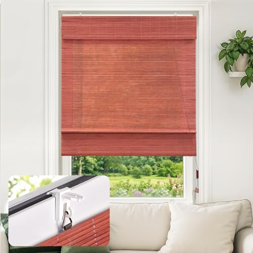 Victoria M. Klemmfix Tenda a Pacchetto in Bambù per Interni, Montabile senza Fori, per Porte e Finestre, 70 x 160 cm, Ciliegia