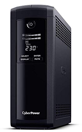 CyberPower VP1200EILCD Value PRO 1200va/720w Tower LCD UPS, 8xIEC Outlets and AVR, Black