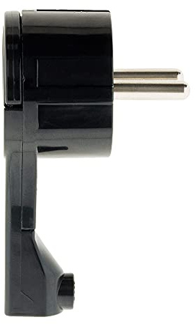 Zenitech - Enchufe Macho 16A Extraplano con Anillo de Extracción - Conforme a la Norma NF - Ideal para Espacios Reducidos - Negro - Instalación Segura y Práctica