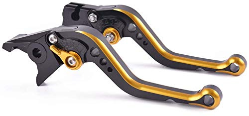 Auzkong Leva freno corta moto leva frizione alluminio CNC leva moto Compatibile con HONDA CB600F/CB650F Hornet Hornet 600 Hornet 650 2007-2013 Gold 1 coppia