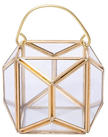 Kerzenhalterhalter Glas Retro Tragbare Kerzenhalter Esstisch Hochzeit Dekoration Dekoration Kerzenhalter Blume Lagerbehälter Kandelaber (Size : Small)