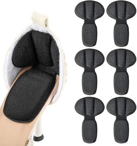 Sibba 3 Paar Fersenpolster 2-in-1 Schuheinlagen Damenschuhe Fersenschutz Fersengriffe für zu Große Schuhe Fersenkissen Selbstklebend Ferseneinlagen Herrenschuhe Schuhreparatur Fersenschoner (Schwarz)