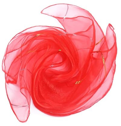 Whakano Pack of 2 Square Juggling Cloths, Silk Scarves, 60 x 60 cm, Performance Dance Cloths, Gymnastics Cloths, Juggling Scarves for Dancing, Juggling, Sensory, Dance Cloths, Nursery, Red