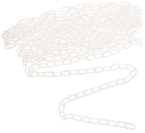 FELTECHELECTR 10m Weiße Kunststoff Absperrkette Schwerlast Straßenbarriere Sicherheitskette Für Verkehrsabsperrung Und Menschenmengensteuerung Wetterfest Leicht Transportierbar