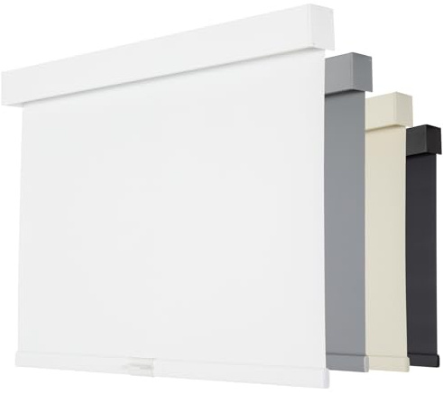 Persilux Cordless Blackout Roller Shades for Indoor Windows, Free-Stop With Valance, Thermal Insulated Fabric Blinds, UV Protection for Home and Bedroom (White, 15 W x 64 H)