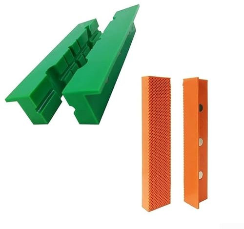 Besttoolifes 2 Pack Vise Jaw Pads Magnetic Soft Vice Jaws Pads Soft Bench Multi-Groove Vise Covers Jaw Protectors Fit Wide Array of Vises/Vices and Blocks(4inch Green)