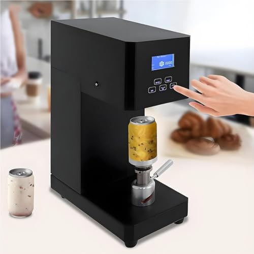 Automatisk tätningsmaskin med LCD-skärm för kommersiellt bruk, bärbar konserveringsutrustning för mjölkte, kaffe och efterrättsbutiker, 220 V, 5,5 cm kaliber