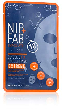 Nip + Fab Glycolic Acid Fix Extreme | Mascarilla de Burbujas | 2% Ácido Glicólico | Ácido Hialurónico | Carbón | Máscara De Peeling | 23 g