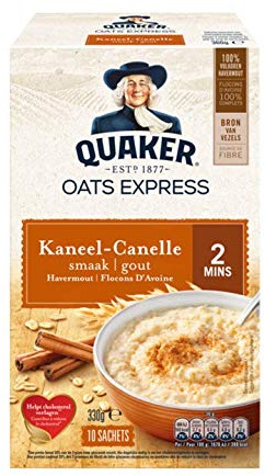 Farina d'avena con cannella | Quaker | Farina d'avena alla cannella 10 x 33g | Peso totale 330 grammi