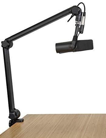 Gator Frameworks Deluxe Desk-Mounted Broadcast Microphone Boom Stand For Podcasts & Recording; Integrated XLR Cable (GFWBCBM3000)