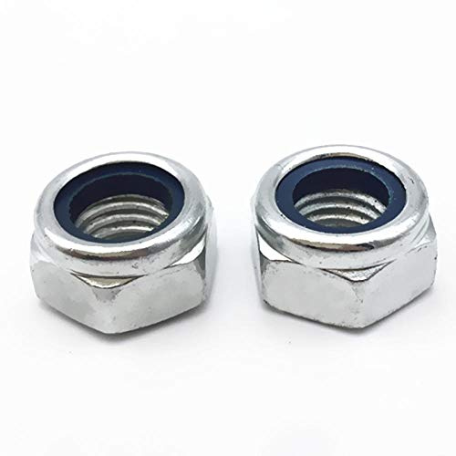 Écrou anti-desserrage galvanisé, écrou antidérapant autobloquant à dents fines, écrou de blocage à anneau en caoutchouc nylon-dents m8-1 10