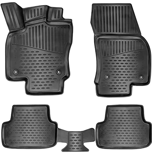 Design 3D Gummimatten Set für Skoda KAMIQ ab 2019 | Extra hoher 5cm Rand