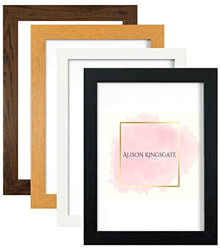 Modern Black Picture Frames - 50x70cm with Safe Perspex Front & Wall Mounting - Multiple Colours & Sizes - Jigsaw & Poster Frames