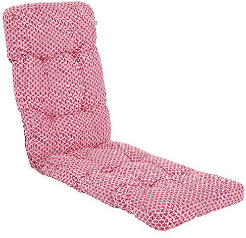PATIO Gartenliege Auflage 155 x 48 cm Cordoba Plus gesteppt Tasche zur Befestigung für Gestell bis 45 cm breit mit Ø 18 mm Rohrdicke rot weiß