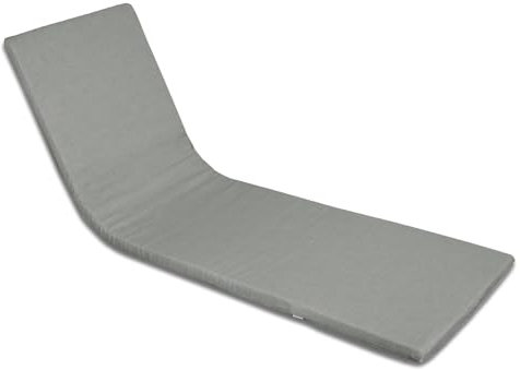 MERCURY TEXTIL- Cojín para Tumbona Estampado o Liso de Exterior o Interior, Cómodo, Lavable y Elegante. Ideal para Jardín, Piscina, Playa, Terraza y Balcón. (180x50cm, Gris)