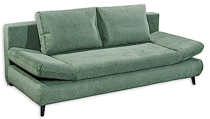 SUNNY Bequemes Schlafsofa mit Bettkasten, Moosgrün - Ausziehbares Sofa mit Schlaffunktion - 212 x 76 (88) X 101 cm (B/H/T)