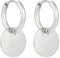 BONNYBIRD® Creolen mit Anhänger Boho Ohrringe Damen Silber Plättchen Edelstahl Klein