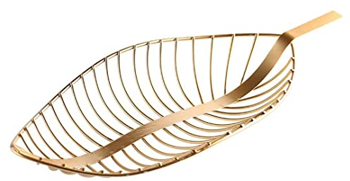 Corbeille à Fruits Panier de fruits de fruits de feuilles simples modernes Snack Snack Basket Séjour Table basse Table à manger Table de cuisson Fruit Plaque Décoration Bol de fruits (Couleur: Or Blac