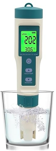 OBEST Medidor ph agua 8 en 1, digital water quality tester, medidor Sal/Temp/TDS/EC/ORP/SG/H2, con LCD Display, analizador de agua potable, kit dureza agua, Piscina, Acuario, Spa, Laboratorio