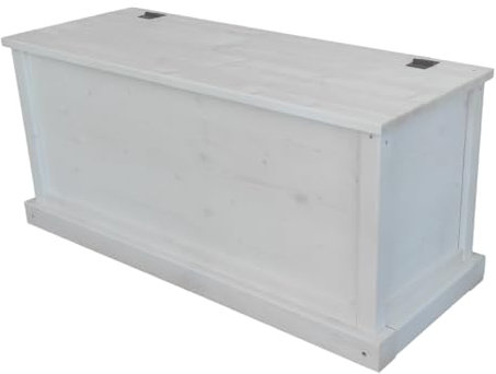 Baúl en Madera Natural, Modelo Mauro, Baúl con Tapa para Interior y Exterior, Disponible en Varios Medidas