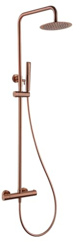 GALYON - Set Colonna Doccia - Barra Doccia Rubinetti Termostatici - Serie Napoli Oro Rosa Spazzolato - Termostatico