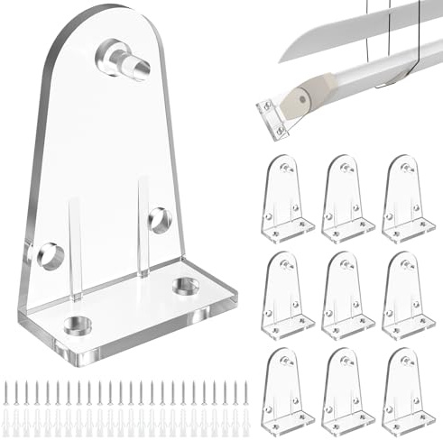 12 Pcs 2 Inch Hold Down Brackets, Clear Color Blinds Bottom Rail Clips