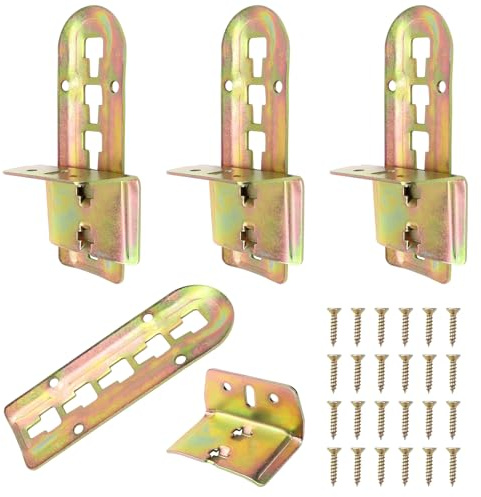 WPPQWP Juego de 4 conectores de cama, altura regulable, ángulo de cama para vigas centrales y somier